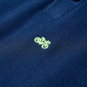 Marineblaues Kinder-Poloshirt, Größe 128