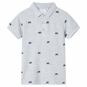 Kinder Poloshirt Grau Melange Größe 104