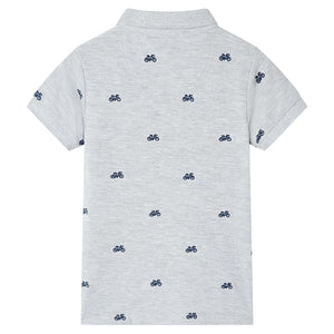 Kinder Poloshirt Grau Melange Größe 104