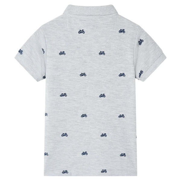 Kinder Poloshirt Grau Melange Größe 104
