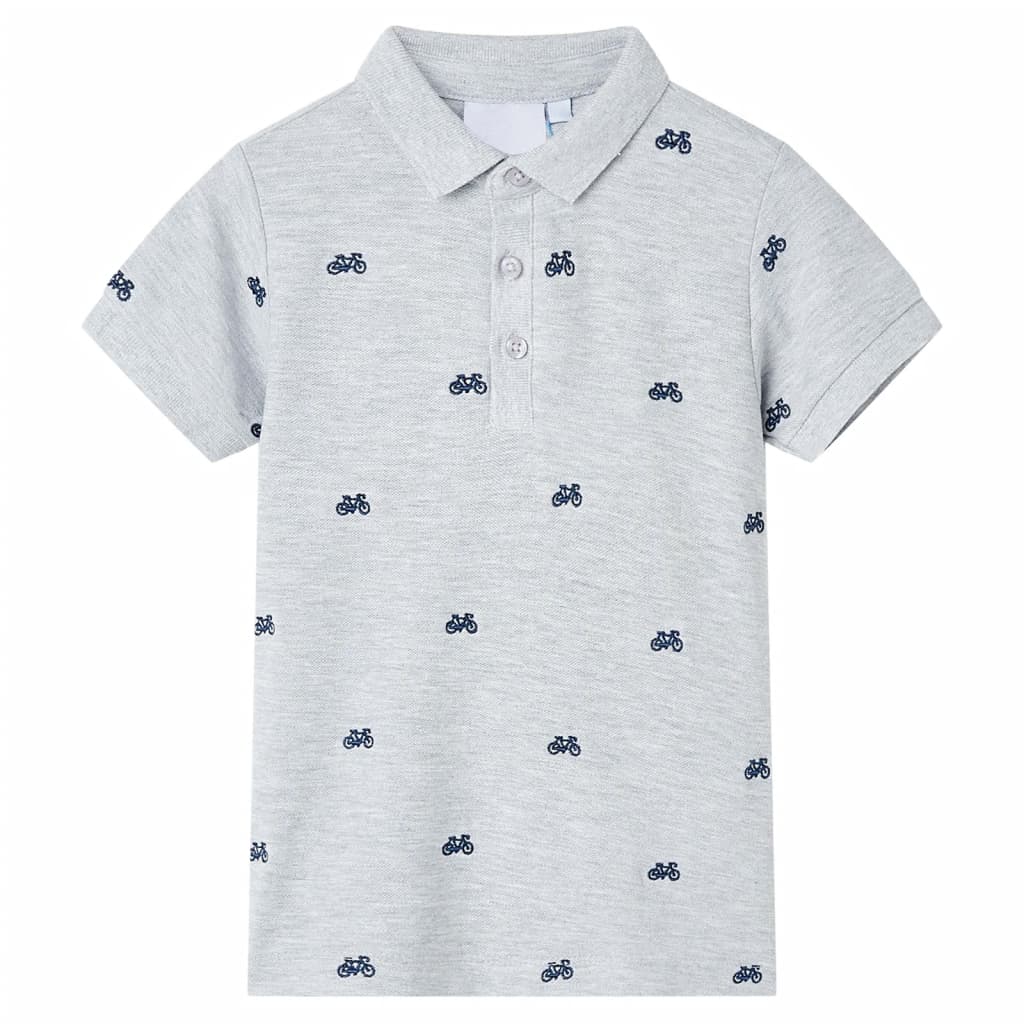 Kinder Poloshirt Grau Melange Größe 128