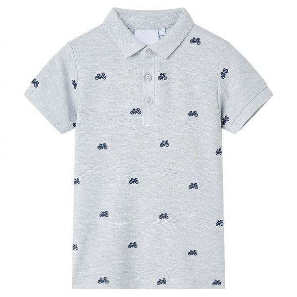 Kinder Poloshirt Grau Melange Größe 128