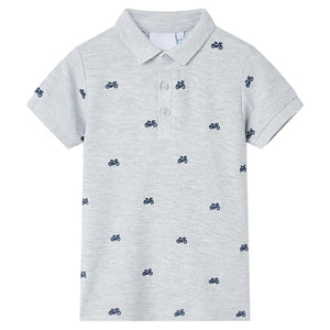 Kinder Polo Shirt Grau Melange Größe 140
