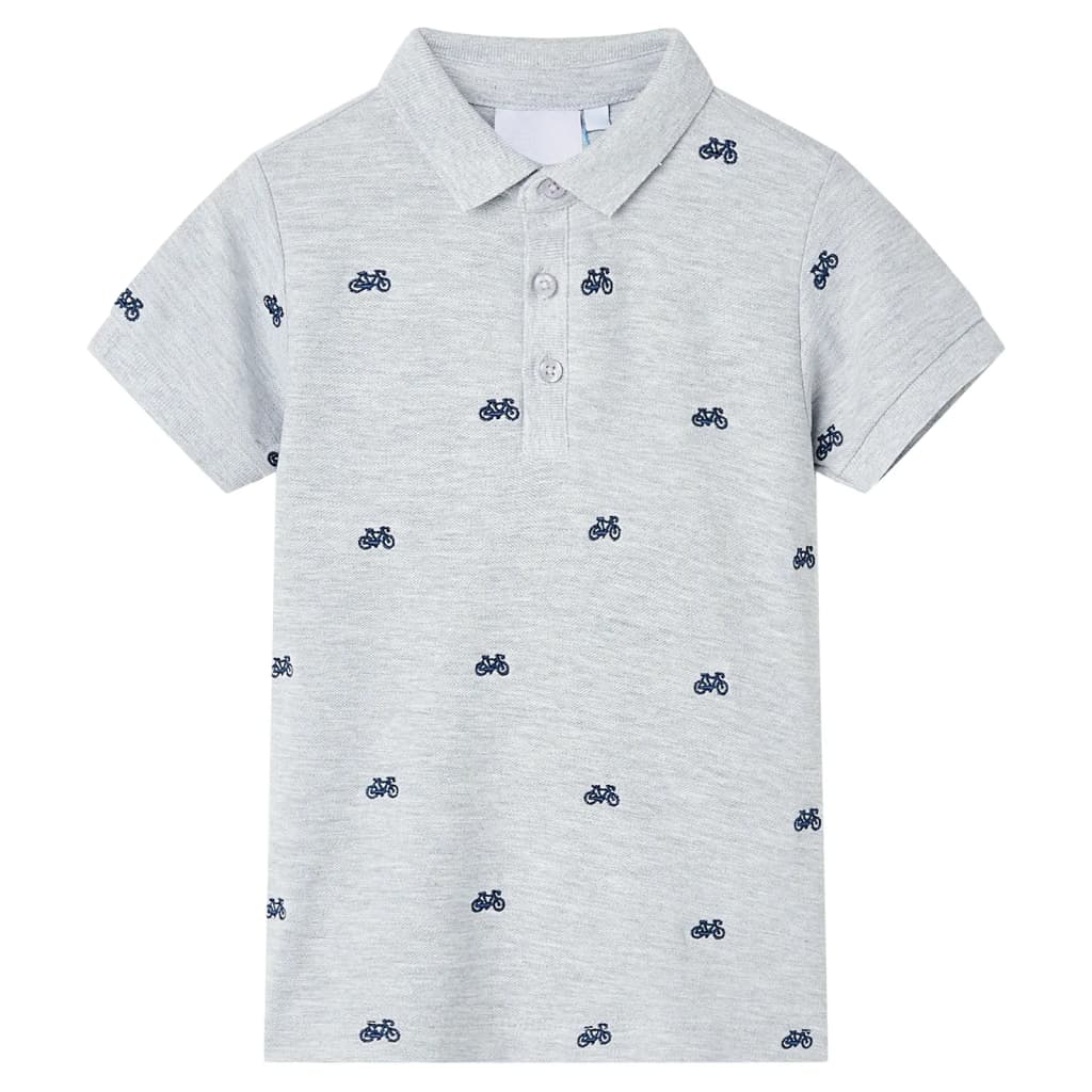 Kinder Polo Shirt Grau Melange Größe 140