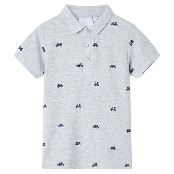 Kinder Polo Shirt Grau Melange Größe 140