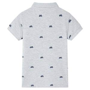Kinder Polo Shirt Grau Melange Größe 140