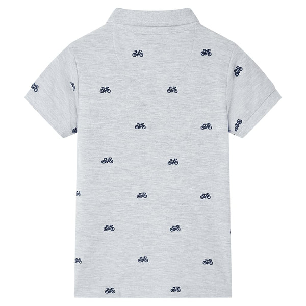 Kinder Polo Shirt Grau Melange Größe 140