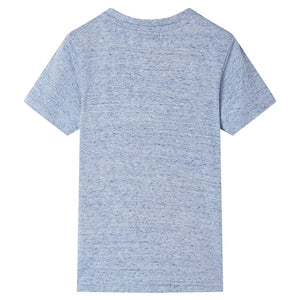 Kinder Kurzarmshirt Blau Melange Größe 116