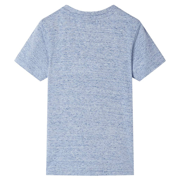 Kinder Kurzarmshirt Blau Melange Größe 116