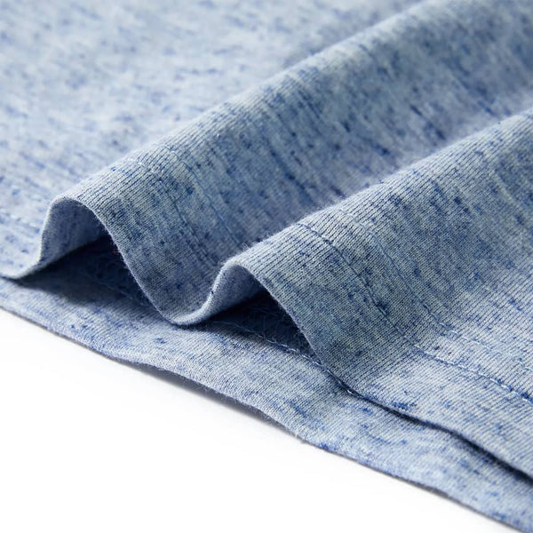 Kinder Kurzarmshirt Blau Melange Größe 116
