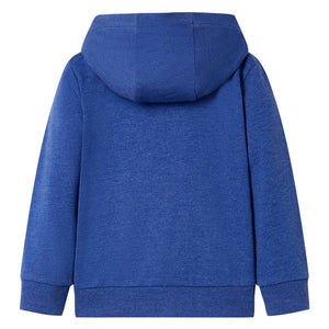 Kinder-Kapuzenpullover mit Reißverschluss Dunkelblau Melange 104
