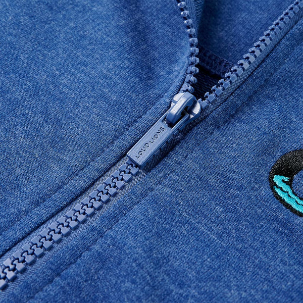 Kinder-Kapuzenpullover mit Reißverschluss Dunkelblau Melange 104