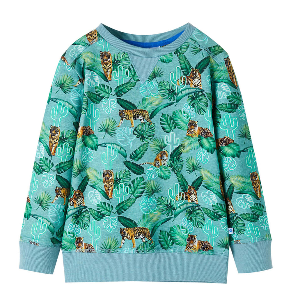 Sweat-shirt enfant vert clair chiné 104
