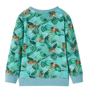 Kinder-Sweatshirt Hellgrün Melange 140
