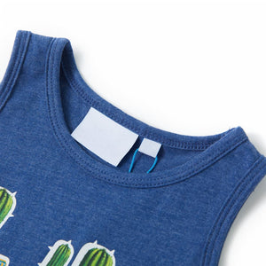 Débardeur Enfant Bleu Foncé Chiné 104
