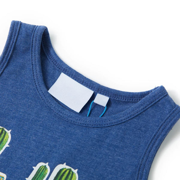 Débardeur Enfant Bleu Foncé Chiné 128