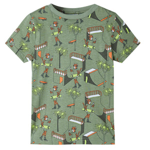 Kinderpyjama mit Kurzen Ärmeln Hellkhaki 104