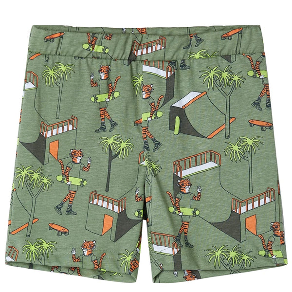 Kinderpyjama mit Kurzen Ärmeln Hellkhaki 104