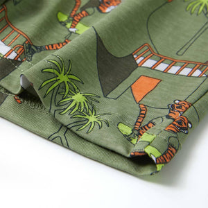 Kinderpyjama mit Kurzen Ärmeln Hellkhaki 116