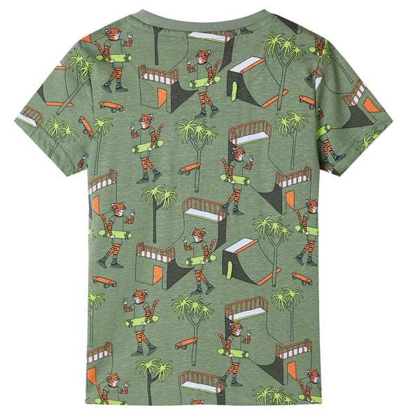 Kinderpyjama mit Kurzen Ärmeln Hellkhaki 116