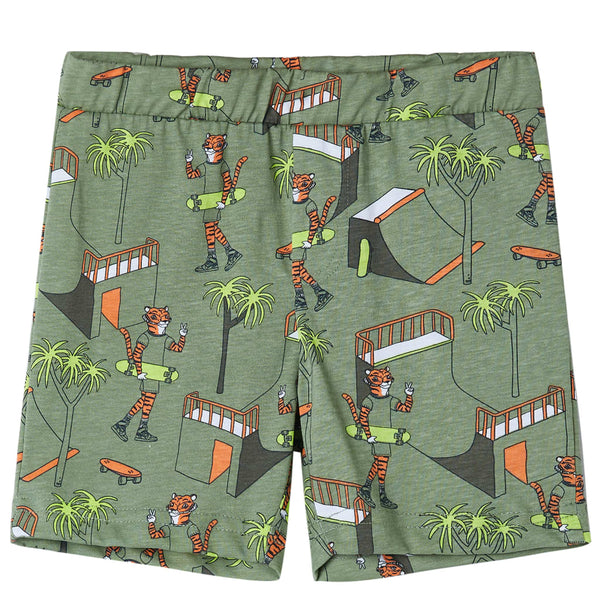 Kinderpyjama mit Kurzen Ärmeln Hellkhaki 116