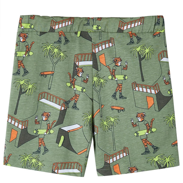 Kinderpyjama mit Kurzen Ärmeln Hellkhaki 116