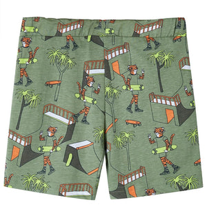 Kinderpyjama mit Kurzen Ärmeln Hellkhaki 116