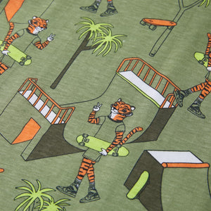 Kinderpyjama mit Kurzen Ärmeln Hellkhaki 116