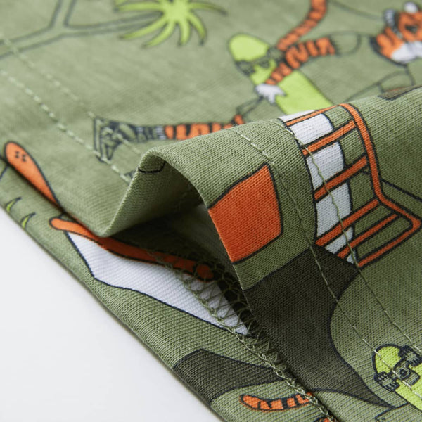 Kinderpyjama mit Kurzen Ärmeln Hellkhaki 116