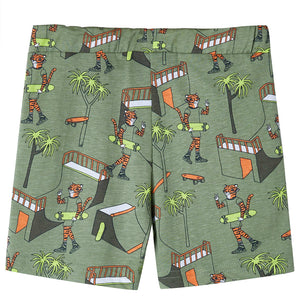 Kinderpyjama mit Kurzen Ärmeln Hellkhaki 128