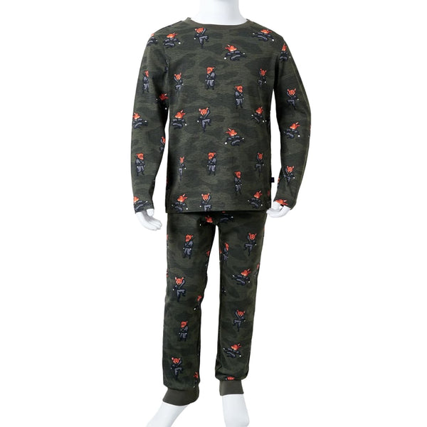 Kinderpyjama mit Langen Ärmeln Khaki 104