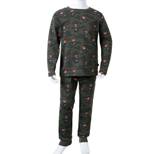 Kinderpyjama mit Langen Ärmeln Khaki 140