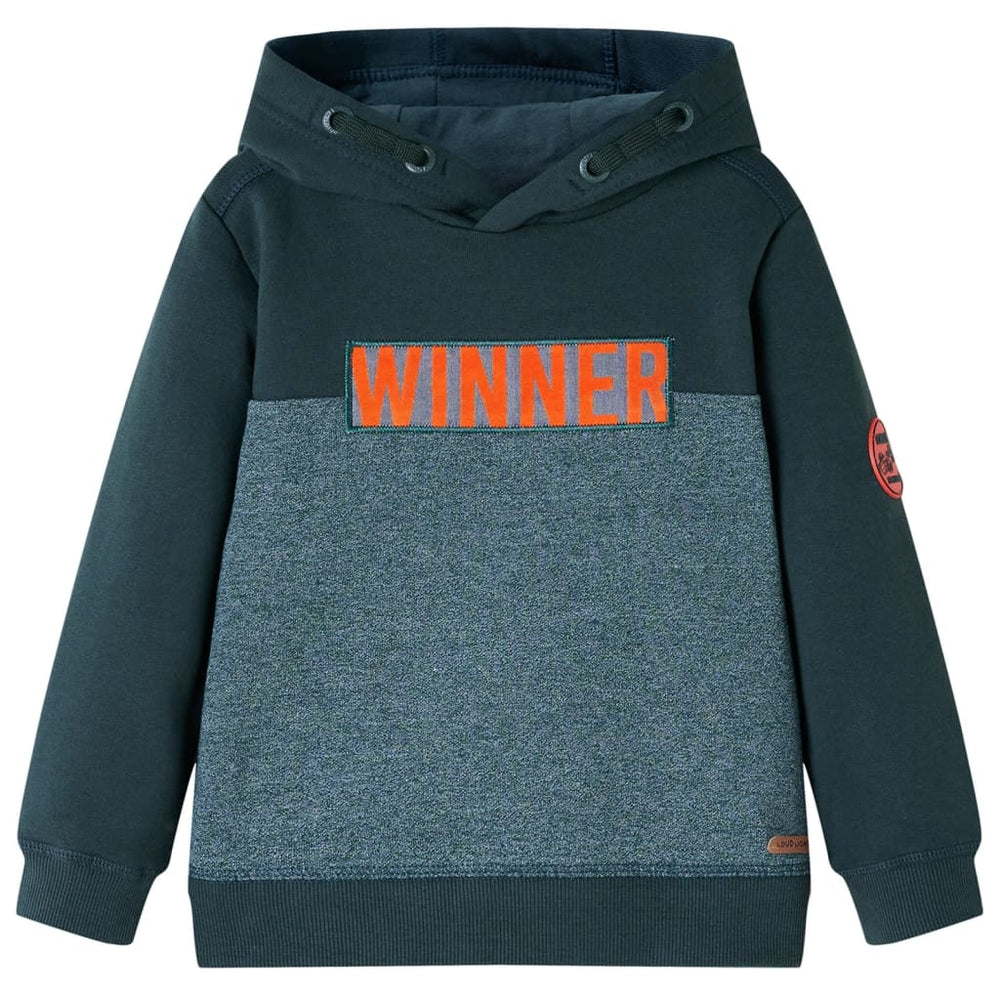 Sweat à capuche enfant vert foncé 128