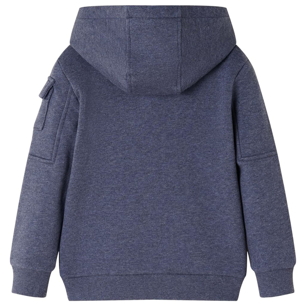 Sweat à capuche zippé pour enfant Bleu foncé chiné 92