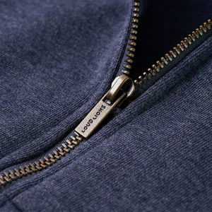 Kinder-Kapuzenpullover mit Reißverschluss Dunkelblau Melange 92