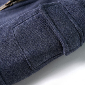 Kinder-Kapuzenpullover mit Reißverschluss Dunkelblau Melange 92