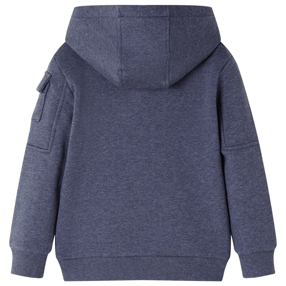 Sweat à capuche zippé enfant bleu foncé chiné 104