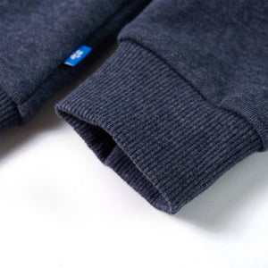 Kinder-Kapuzenpullover mit Reißverschluss Dunkelblau Melange 104