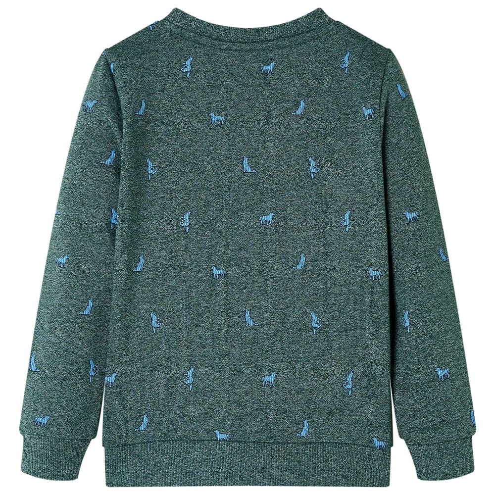 Sweat-shirt enfant vert foncé chiné 128