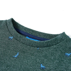 Kinder-Sweatshirt Dunkelgrün Melange 128