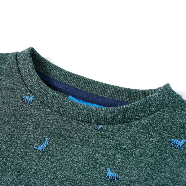 Kinder-Sweatshirt Dunkelgrün Melange 140