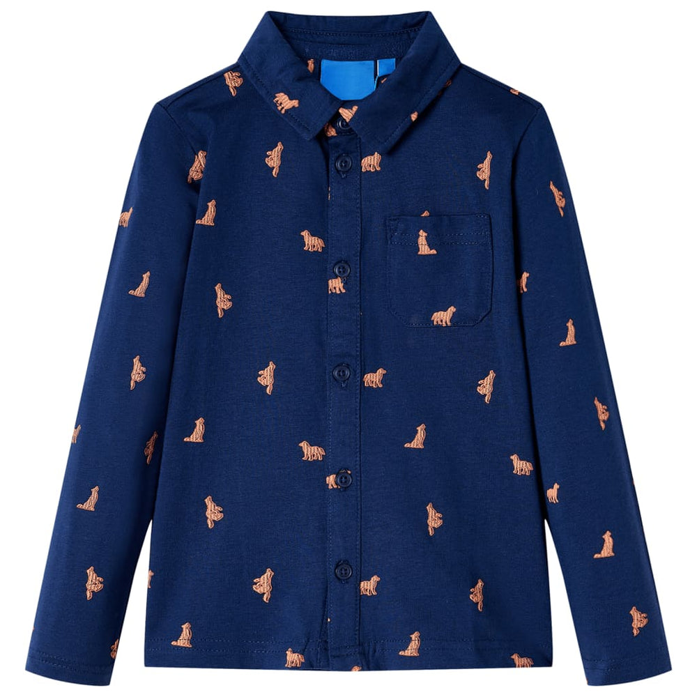 Chemise enfant bleu marine 128