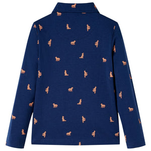 Kinderhemd Marineblau 128