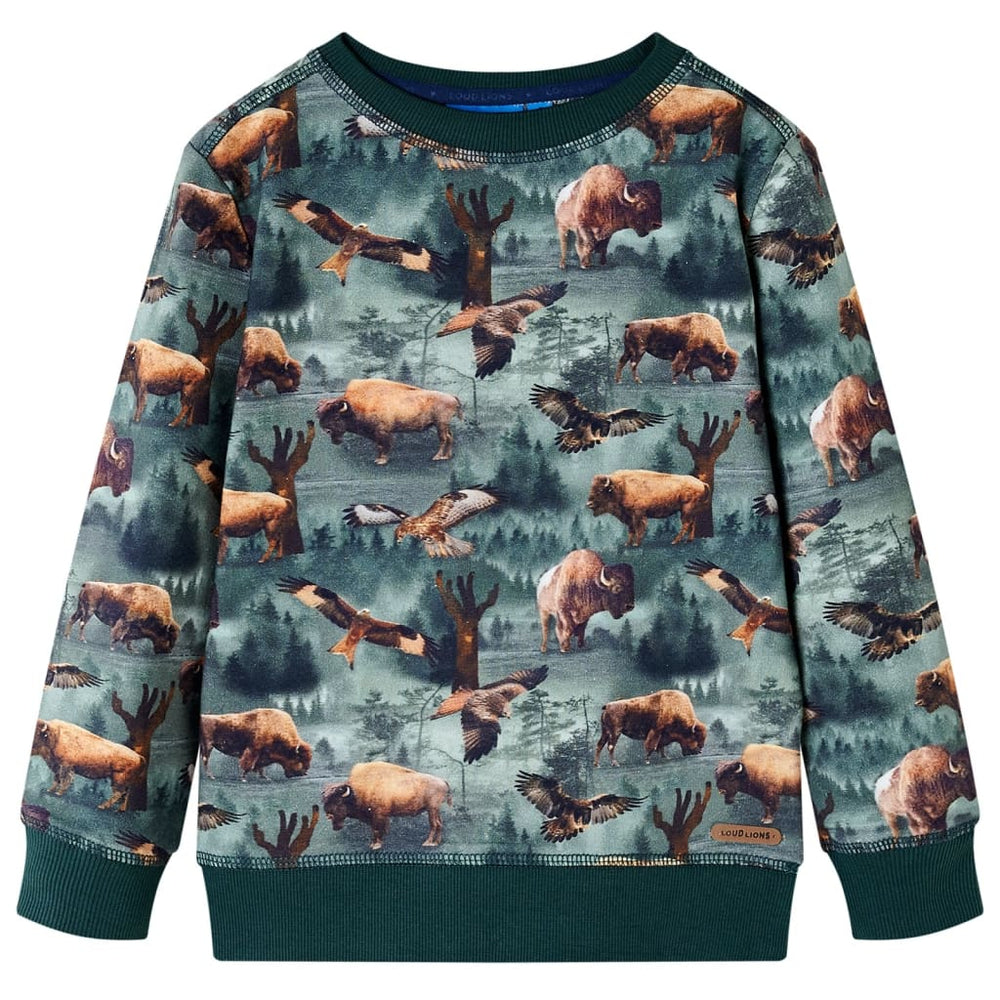 Sweat-shirt enfant vert foncé 92