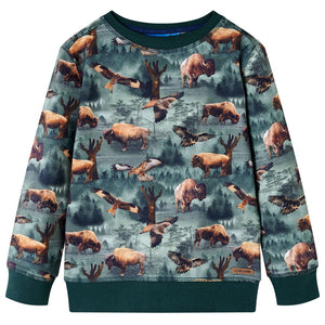 Sweat-shirt enfant vert foncé 116