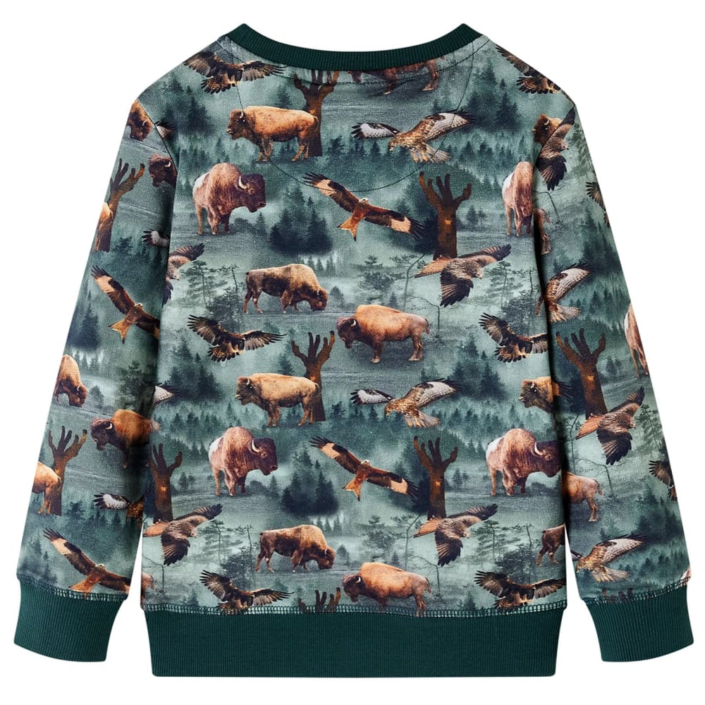 Sweat-shirt enfant vert foncé 116