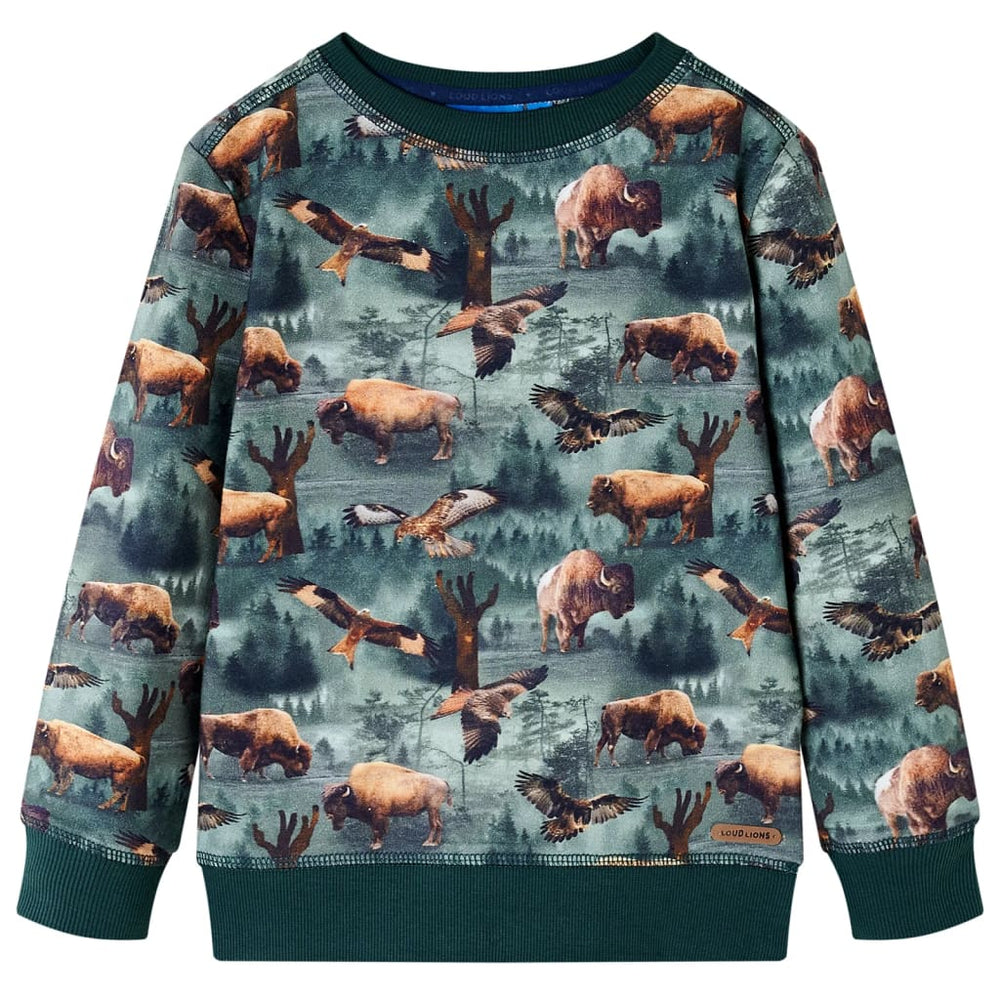 Sweat-shirt enfant vert foncé 128