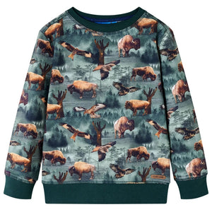 Sweat-shirt enfant vert foncé 128