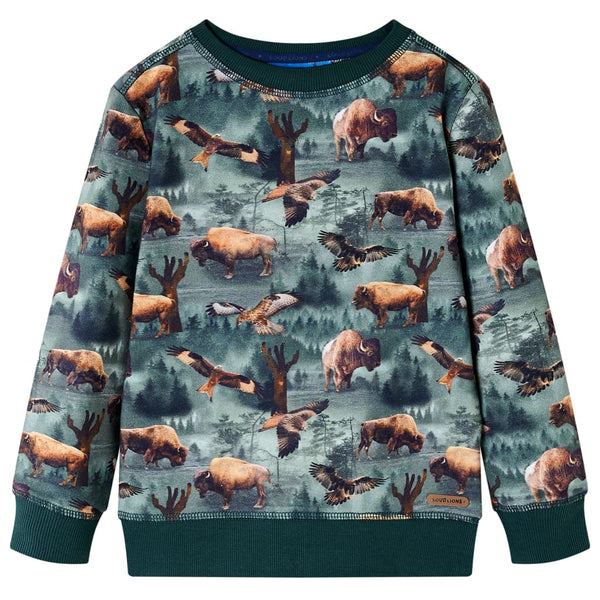 Sweat-shirt enfant vert foncé 140