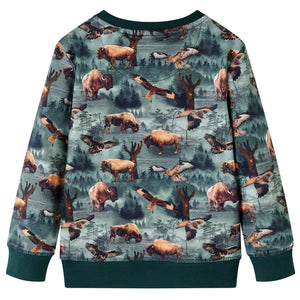 Sweat-shirt enfant vert foncé 140